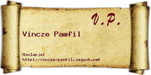 Vincze Pamfil névjegykártya